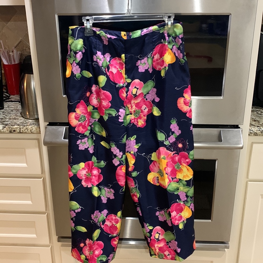 Shwei Martin New York size 12 colorful beaded zipper back polyester pants. See